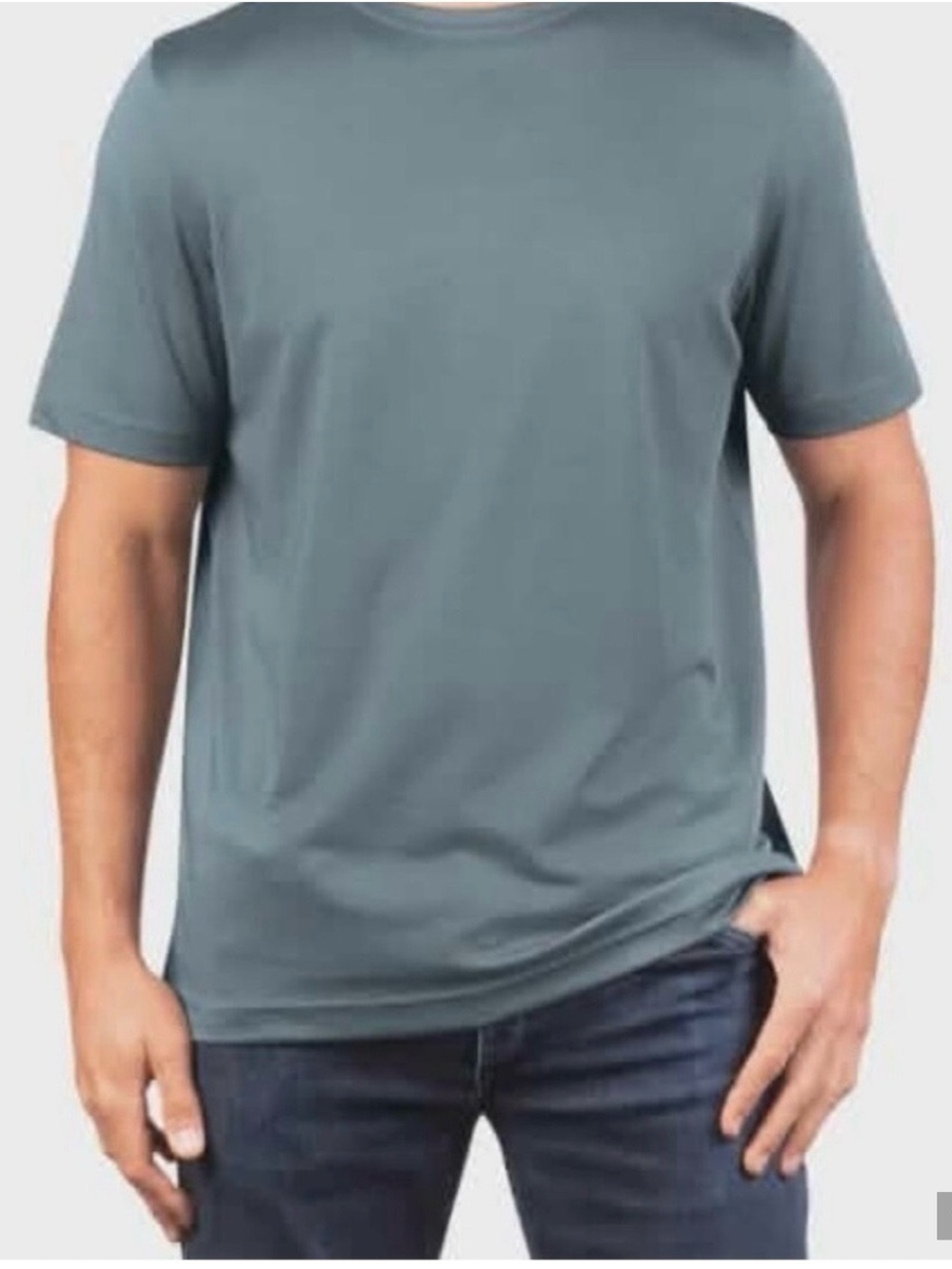 NWT Kirkland Signature Men's Short-Sleeve Crew Tee in Slate Blue-Grey